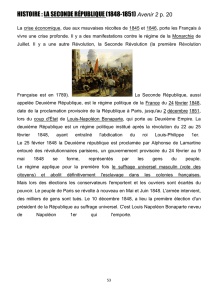 HISTOIRE : LA SECONDE RÉPUBLIQUE (1848