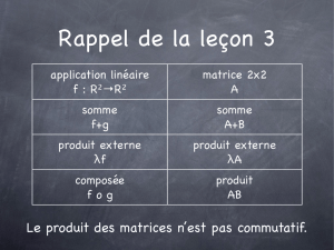 Le produit des matrices n`est pas commutatif.