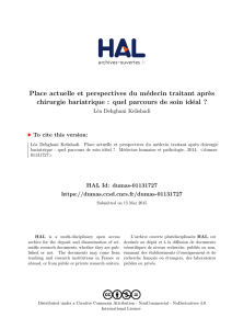 Place actuelle et perspectives du médecin traitant après chirurgie