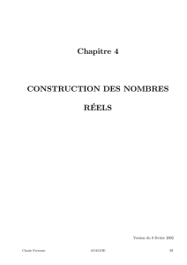 Chapitre 4 CONSTRUCTION DES NOMBRES RgELS