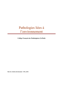 Pathologies liées à l`environnement