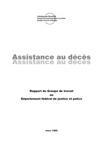 Assistance au décès - Rapport du Groupe de travail au DFJP