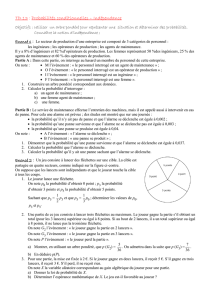 TD 12 : PROBABILITES CONDITIONNELLES – INDEPENDANCE