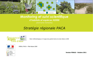 Monitoring et suivi scientifique Stratégie régionale PACA