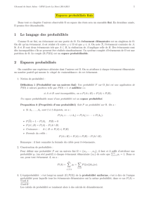 Probabilités - Site Personnel de Arnaud de Saint Julien