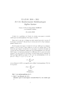 2011 S1 UE Renforcements Mathématiques Algèbre linéaire