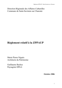 Règlement relatif à la ZPPAUP - stap Poitou-Charentes