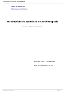 Introduction à la technique neurochirurgicale