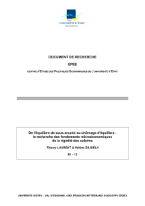 DOCUMENT DE RECHERCHE EPEE De l`équilibre de sous emploi