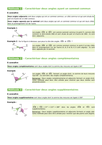 Méthode 1 : Caractériser deux angles ayant un sommet commun