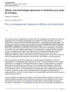 Utiliser une terminologie rigoureuse et cohérente pour parler de la