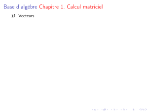 Base d`algèbre Chapitre 1. Calcul matriciel
