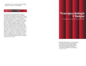 Neuropsychologie Clinique