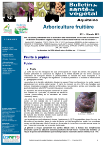 Fruits à pépins - Chambre d`Agriculture Aquitaine
