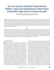 Vers un nouveau rôle pour le pharmacien haïtien : expert du