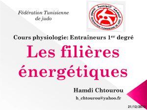 La contraction musculaire - Fédération Tunisienne de Judo