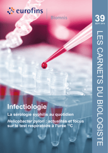 Carnet du biologiste : Infectiologie