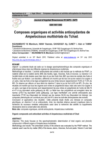Composes organiques et activités antioxydantes de Ampelocissus