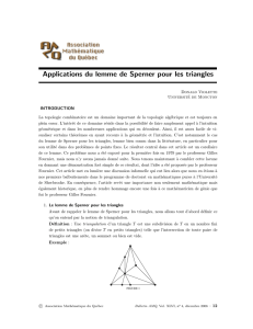 Applications du lemme de Sperner pour les triangles