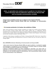 CP ALDES 11132014 - Nouveau Monde DDB