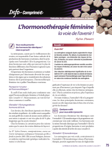 L`hormonothérapie féminine : la voie de l`avenir