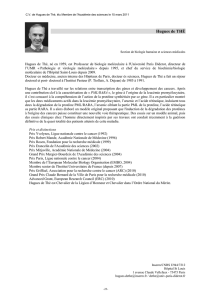 CV abrégé de Hugues de Thé extrait de la brochure de présentation