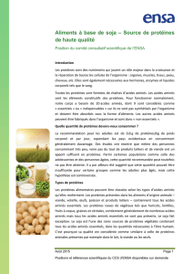 Aliments à base de soja – Source de protéines de haute