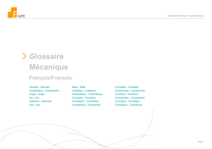 Glossaire Mécanique Français/Français