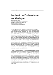 Le droit de l`urbanisme au Mexique