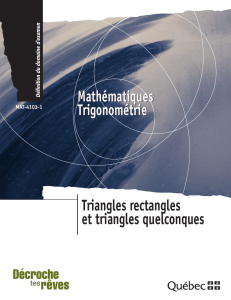 Mathématiques - Trigonométrie - Définition du domaine d`examen