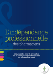 Indépendance professionnelle des pharmaciens