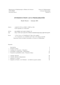 introduction aux probabilités - UFR 6