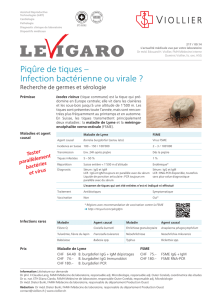 Piqûre de tiques – Infection bactérienne ou virale