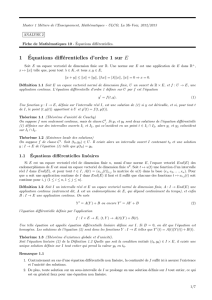 1Équations différentielles d`ordre 1 sur E