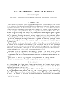 Catégories dérivées et géométrie algébriques