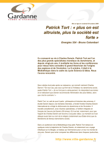 Patrick Tort : « plus on est altruiste, plus la