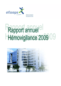 Rapport d`activité Hémovigilance 2009