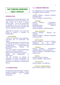 LES TUMEURS OSSEUSES CHEZ L`ENFANT