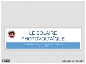 Le solaire photovoltaïque