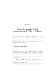 Théorie des modules effectifs Approximations de Voigt et de Reuss