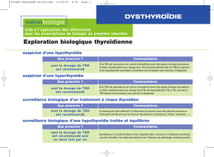 mémobiologie DYSTHYROÏDIE Exploration biologique thyroïdienne
