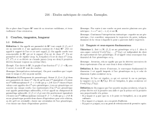 216 - Etudes métriques de courbes. Exemples. - IMJ-PRG