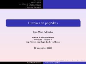Histoires de polyèdres - Institut de Mathématiques de Toulouse