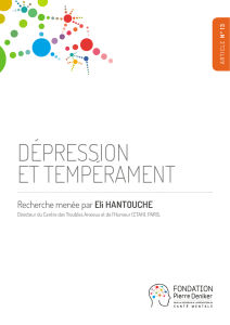 dépression et tempérament - Fondation Pierre Deniker