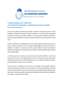 JOURNÉE MONDIALE DE LA MER 2016 LES TRANSPORTS