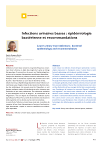 Infections urinaires basses : épidémiologie bactérienne et