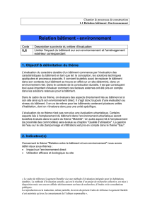 Relation bâtiment - environnement