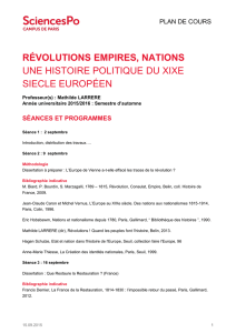 Révolutions, empires et nations - Une histoire politique du XIXe