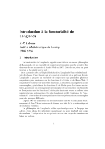 Introduction `a la fonctorialité de Langlands