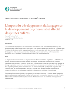 L`impact du développement du langage sur le développement